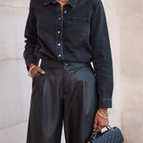 Pantalon Zola - similicuir noir