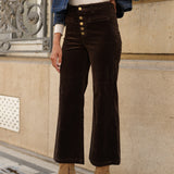 Pantalon Valentina - velours chocolat