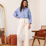 Pantalon Valentina - velours blanc