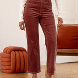 Pantalon Solange - velours rose