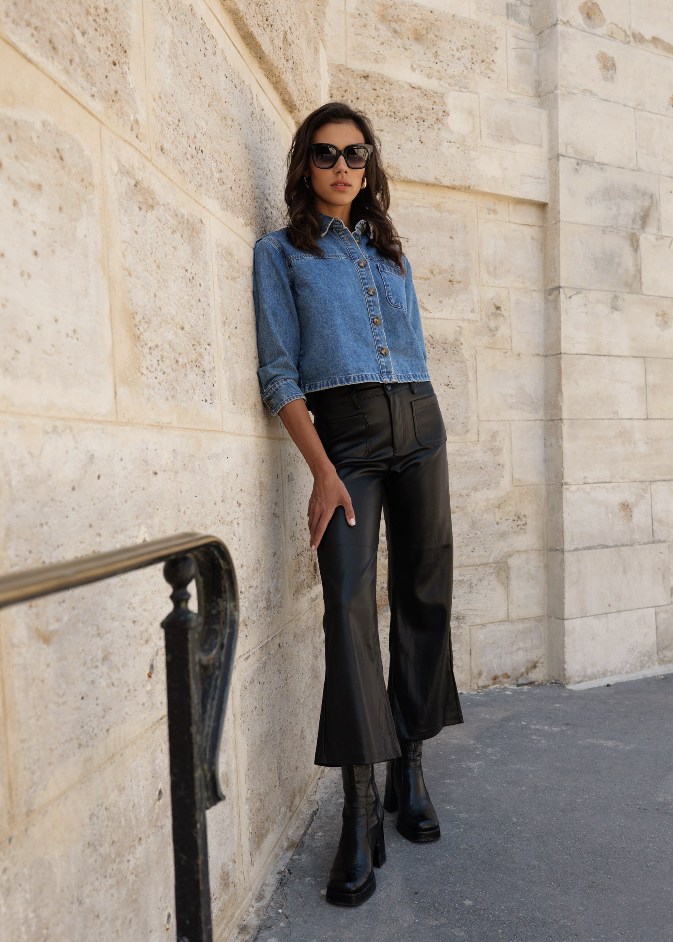 Wileme pants black faux leather – Oraije Paris