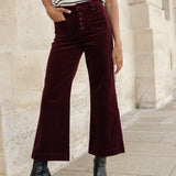 Pantalon Viviane - velours bordeaux