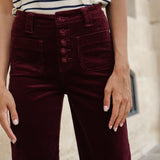 Pantalon Viviane - velours bordeaux