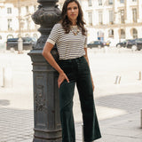 Pantalon Viviane - velours vert sapin