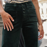 Pantalon Viviane - velours vert sapin