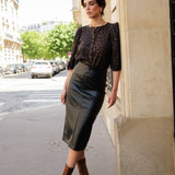 Jupe Jorik - similicuir noir