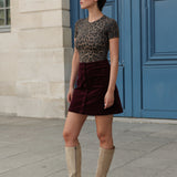 Jupe Jess - velours bordeaux