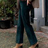 Pantalon Ava - velours vert sapin