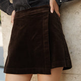 Jupe Short Orelle - velours chocolat