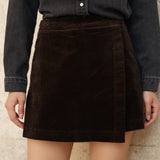Jupe Short Orelle - velours chocolat
