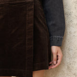 Jupe Short Orelle - velours chocolat