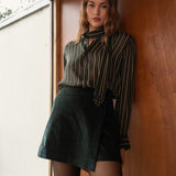 Jupe Short Orelle - velours vert sapin