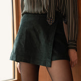 Jupe Short Orelle - velours vert sapin