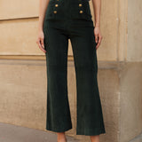 Pantalon Victorine - velours vert sapin