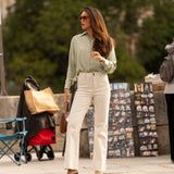 Elena jeans – natural striped denim