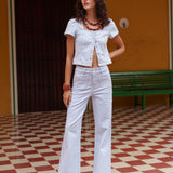 Jean Elena - denim rayé bleu