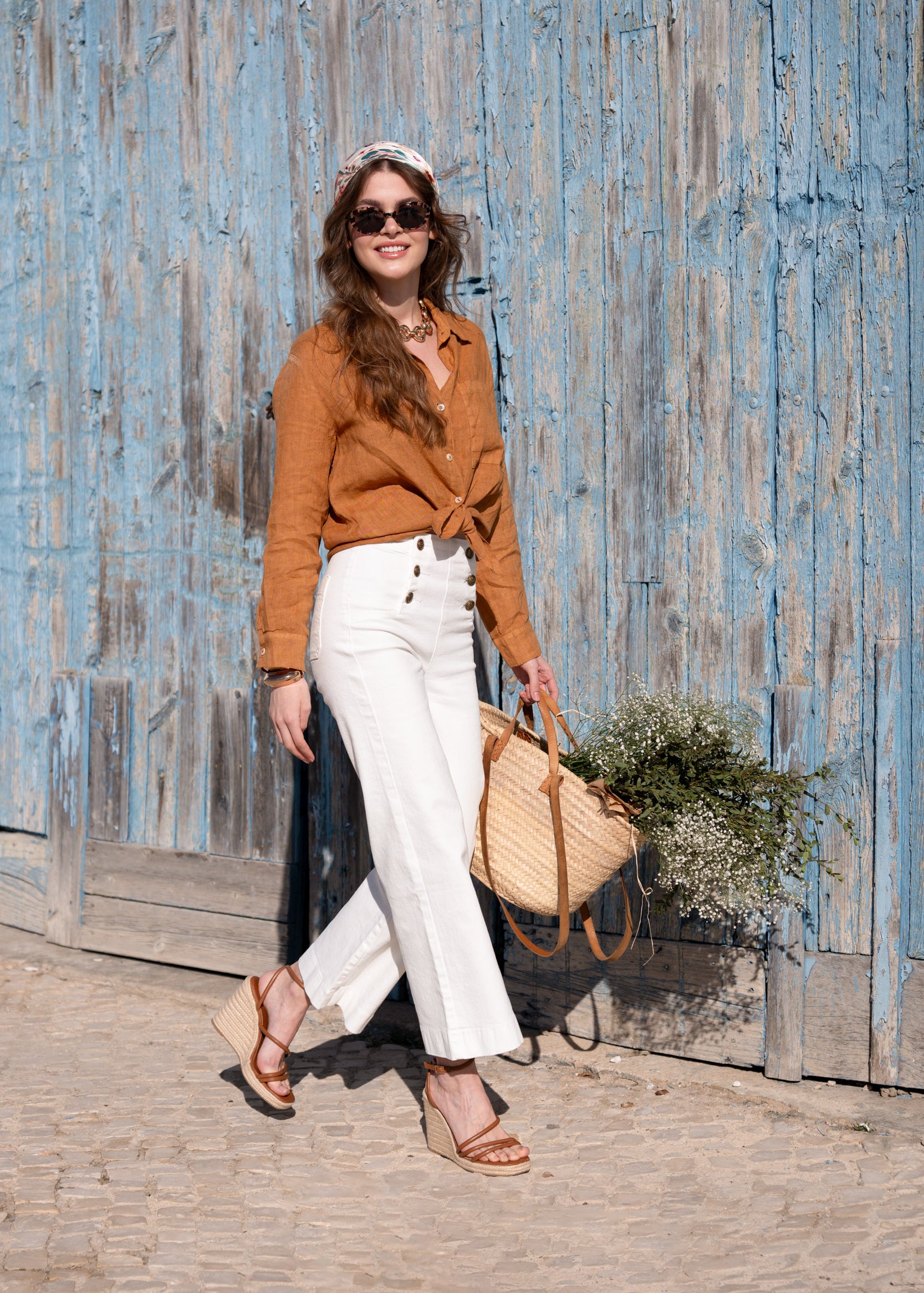 Jean Victorine - denim blanc