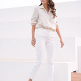 Jean Sandrine - denim blanc