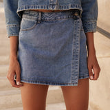 Jupe-short Jadene - denim stone
