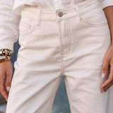 Raphael jeans - taupe white denim