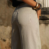 Jean Peter - denim rayé taupe