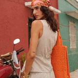 Top Tara - rayé taupe