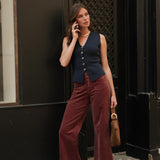 Pantalon Viviane - velours rose