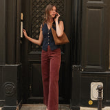 Pantalon Viviane - velours rose