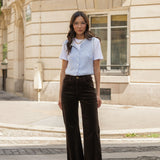 Pantalon Ava - velours chocolat