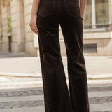Pantalon Ava - velours chocolat