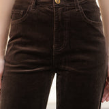 Pantalon Ava - velours chocolat