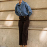 Pantalon Victorine - velours chocolat
