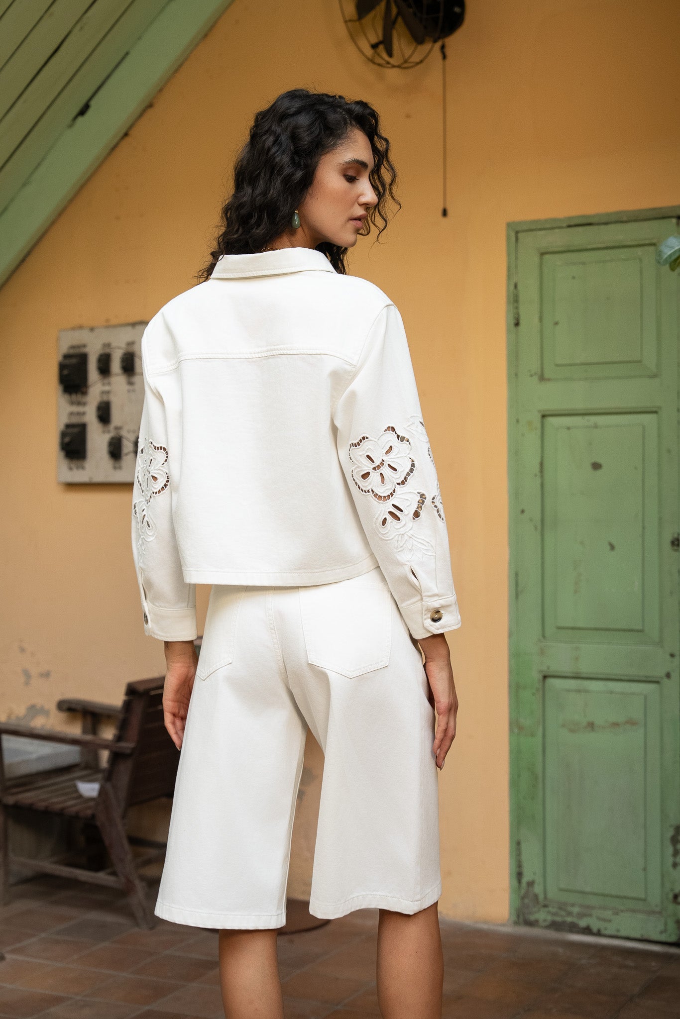 Bermuda Serena - denim blanc