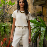 Bermuda Victus - denim blanc