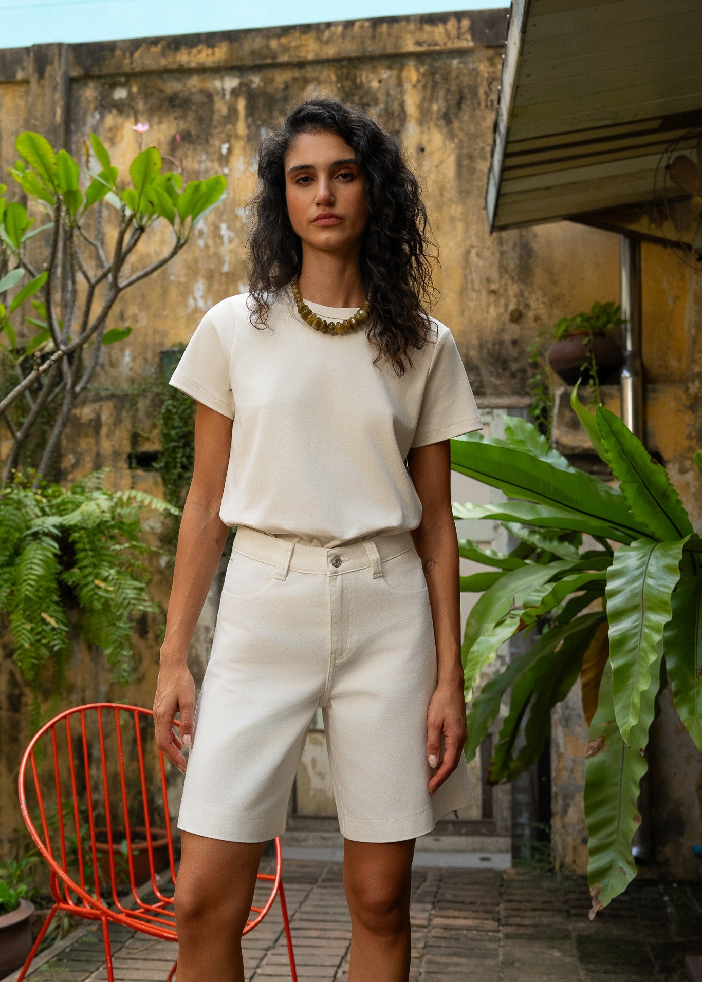 Bermuda Victus - denim blanc