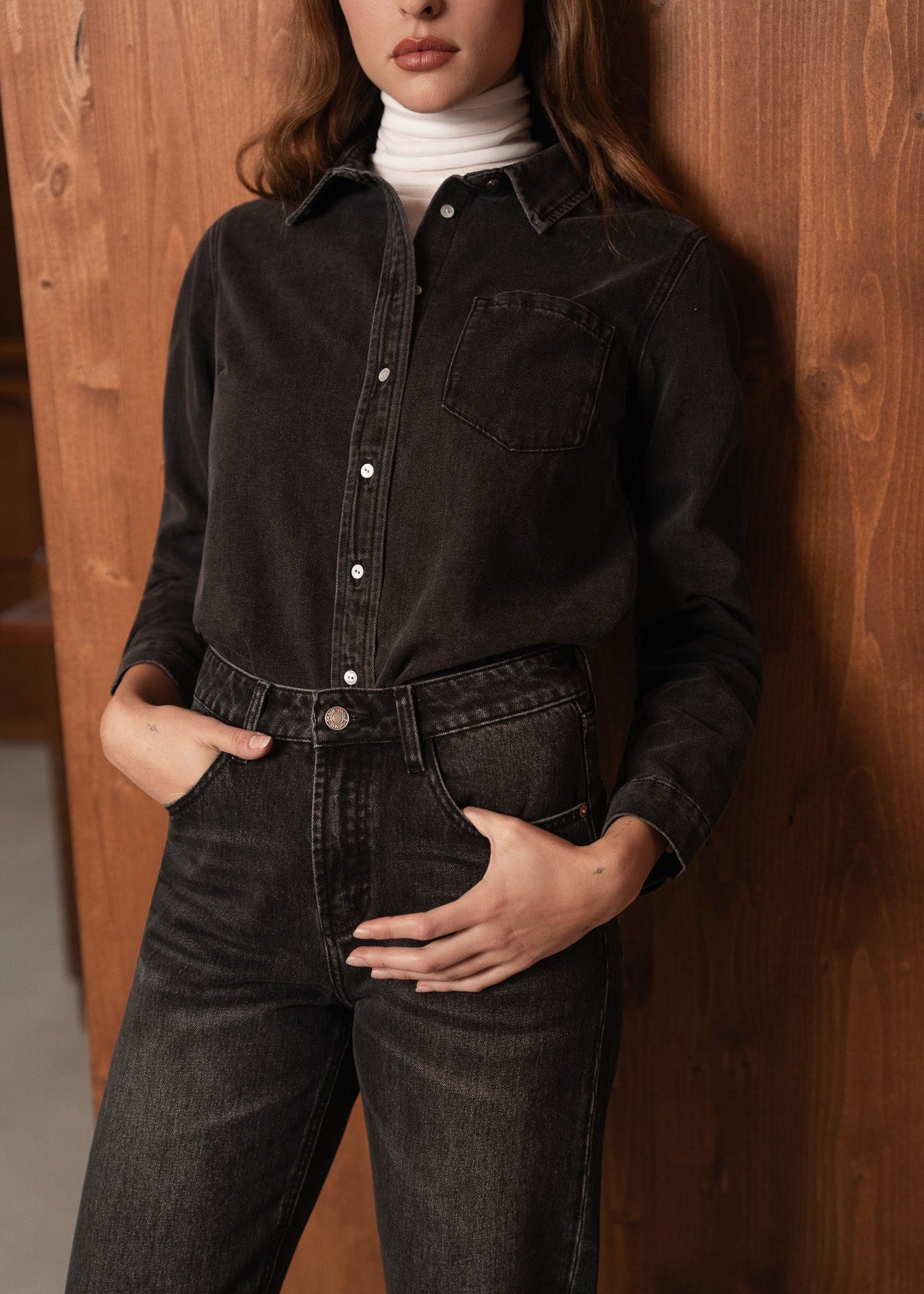 Chemise Celia - denim gris foncé - Oraije Paris