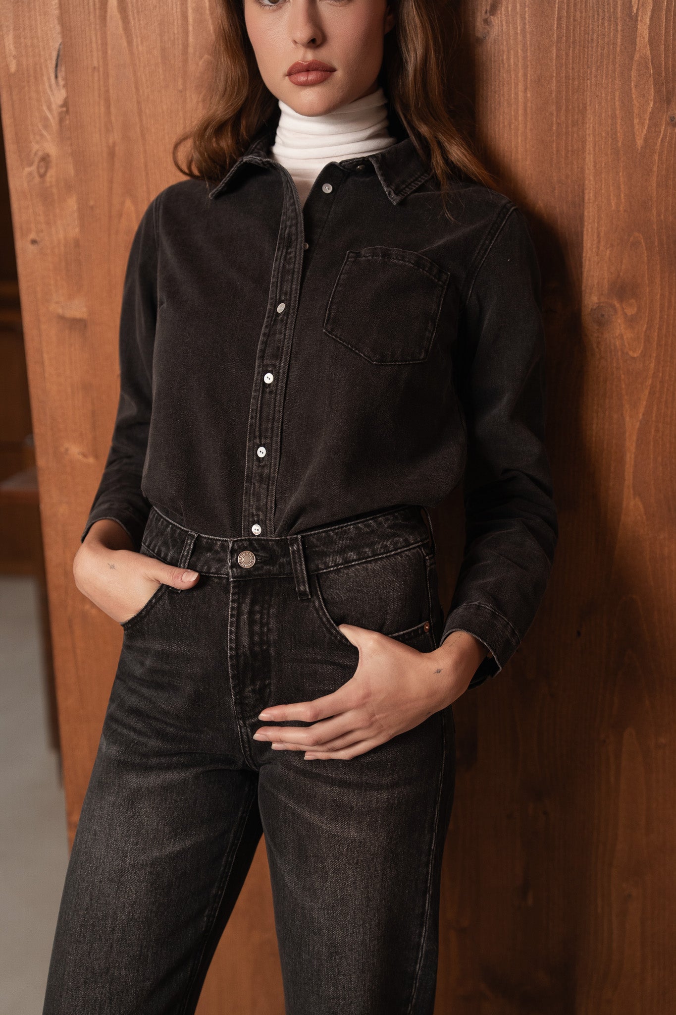 Chemise Celia - denim gris foncé - Oraije Paris