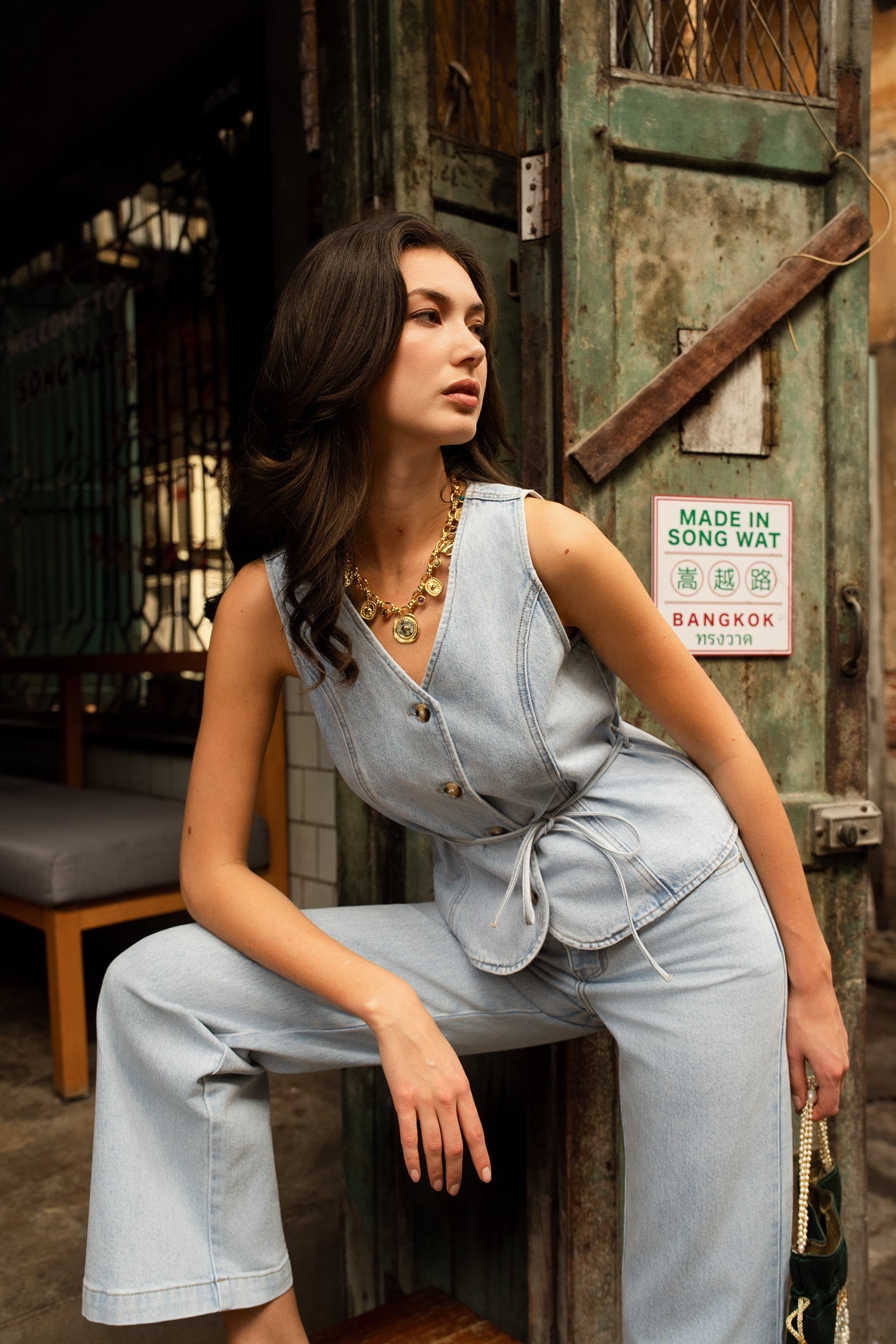 Haut June - denim clair