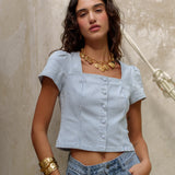 Haut Timeo - denim rayé bleu