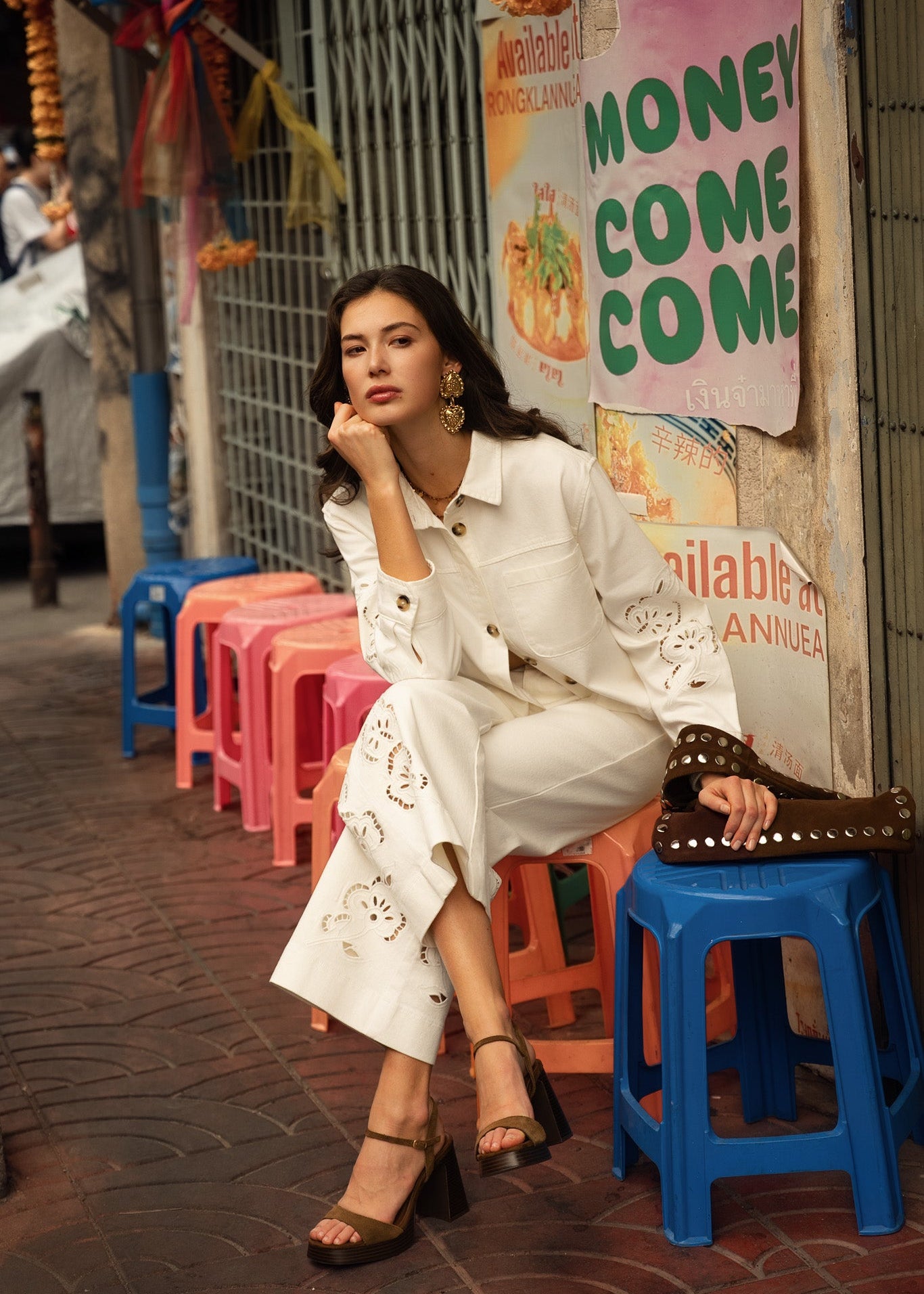 Jean Aliocha - denim blanc