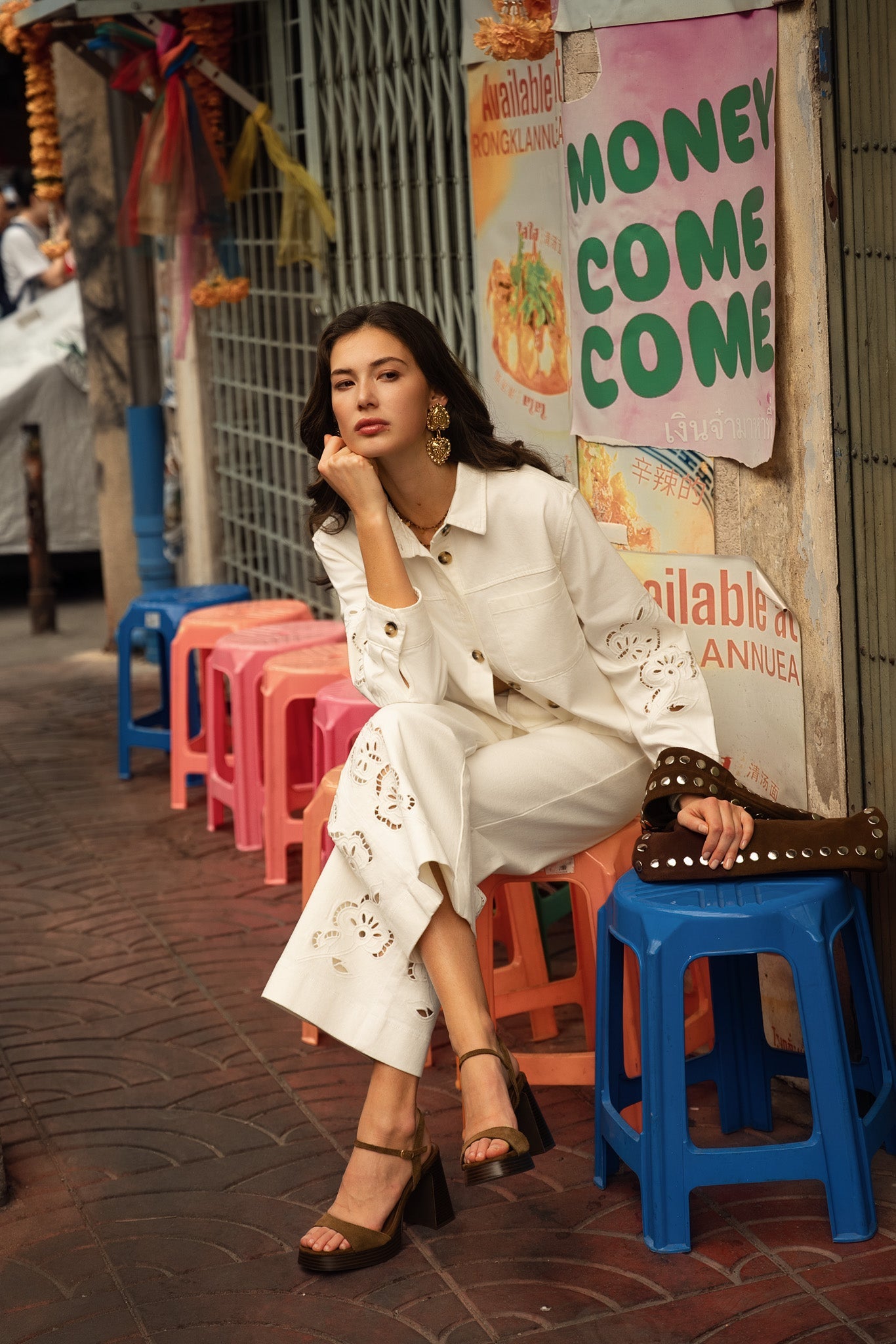 Jean Aliocha - denim blanc