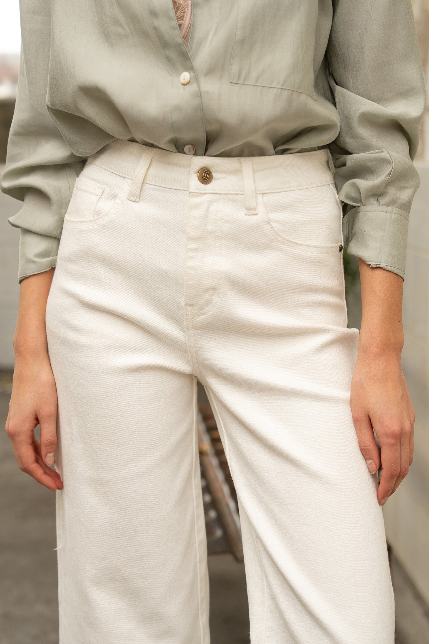 Jean Aliocha - denim blanc