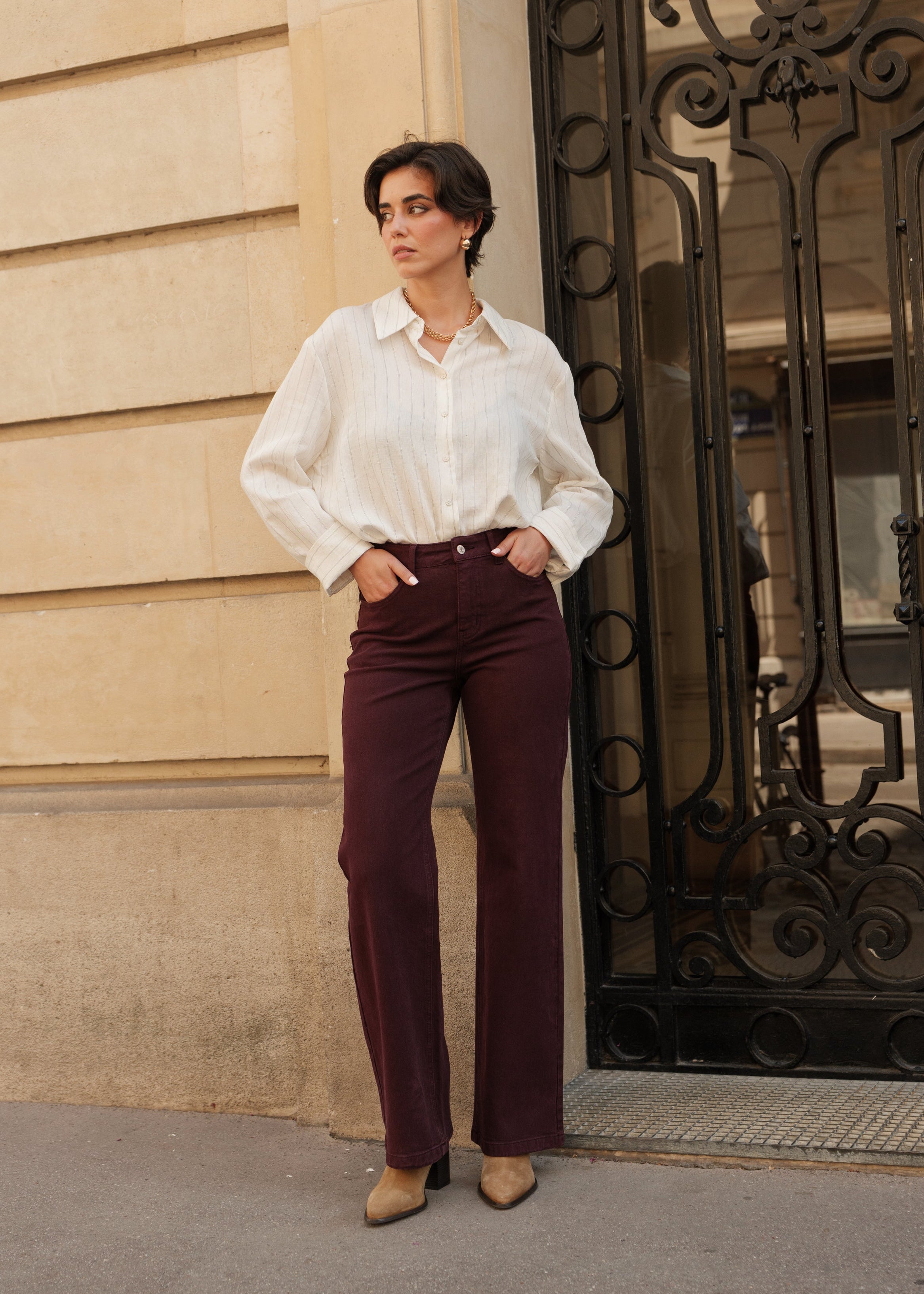 Jean Barbara - denim bordeaux