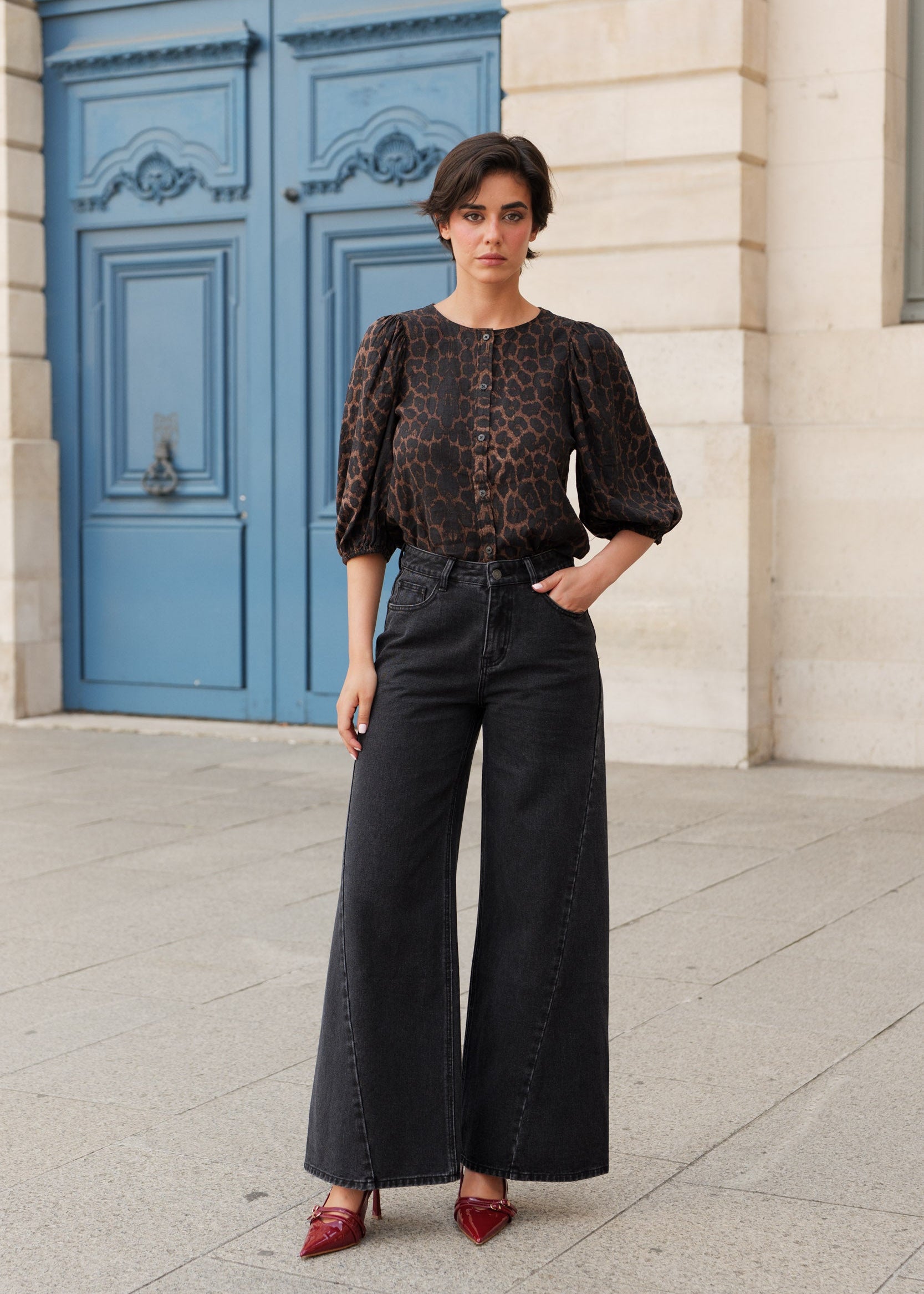 Jean Barnes - denim gris foncé - Oraije Paris