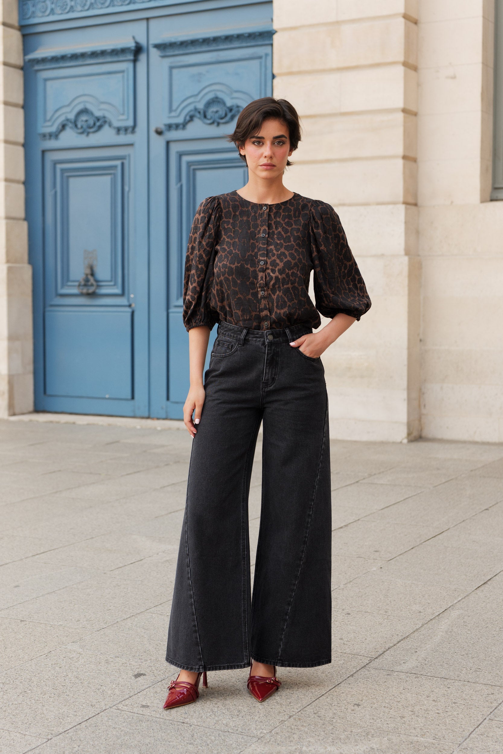 Jean Barnes - denim gris foncé - Oraije Paris