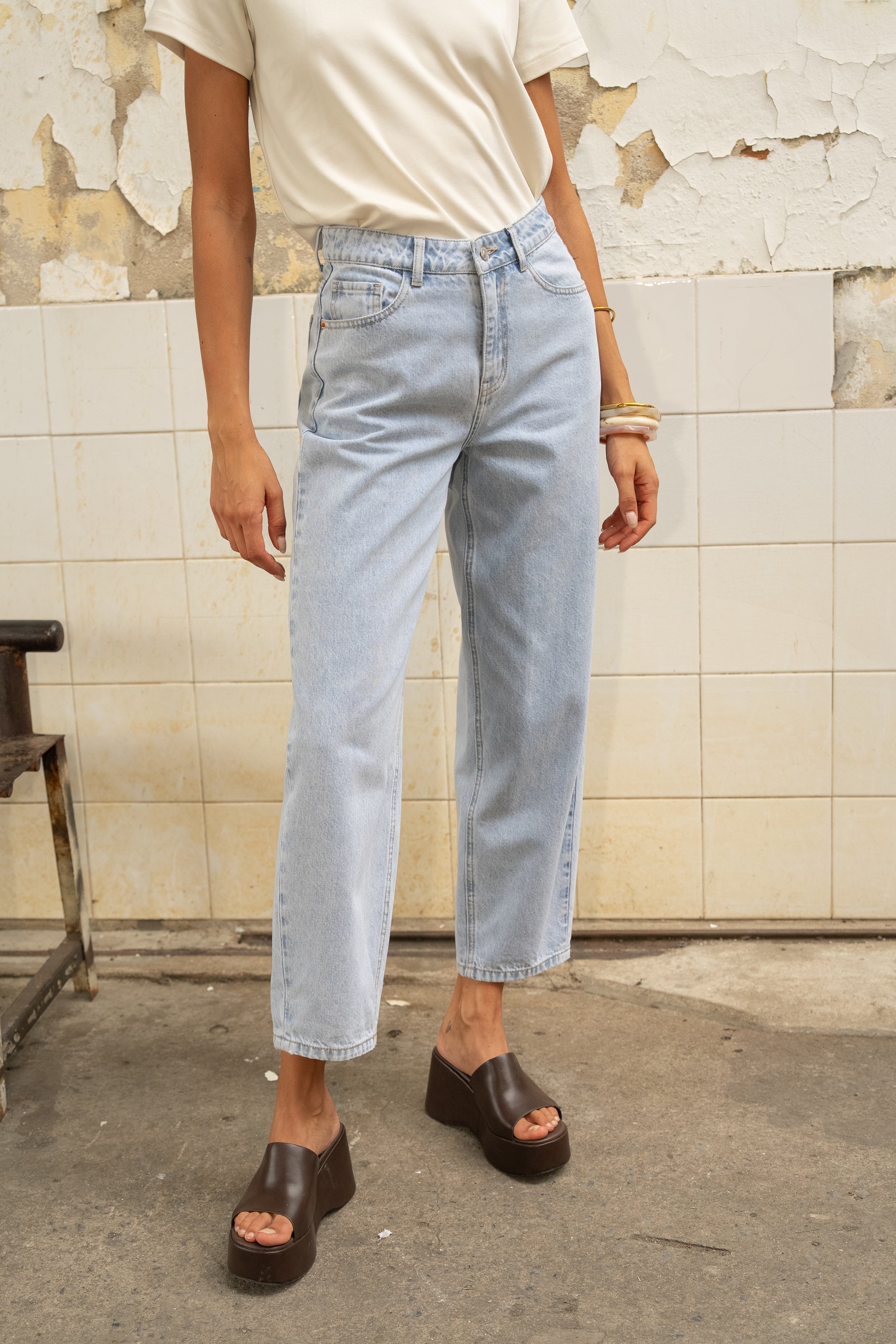 Jean Bony - denim bleu clair