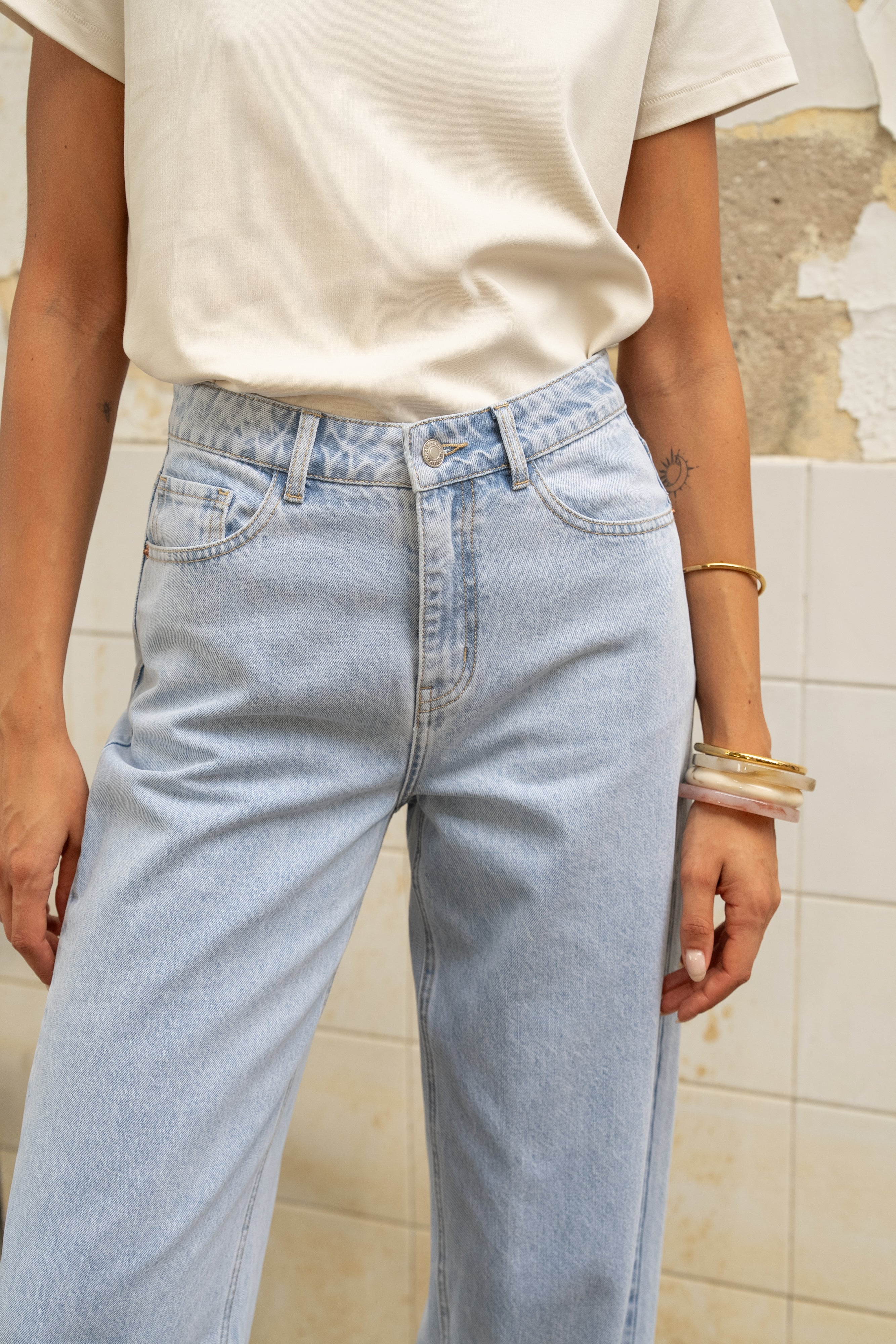 Jean Bony - denim bleu clair