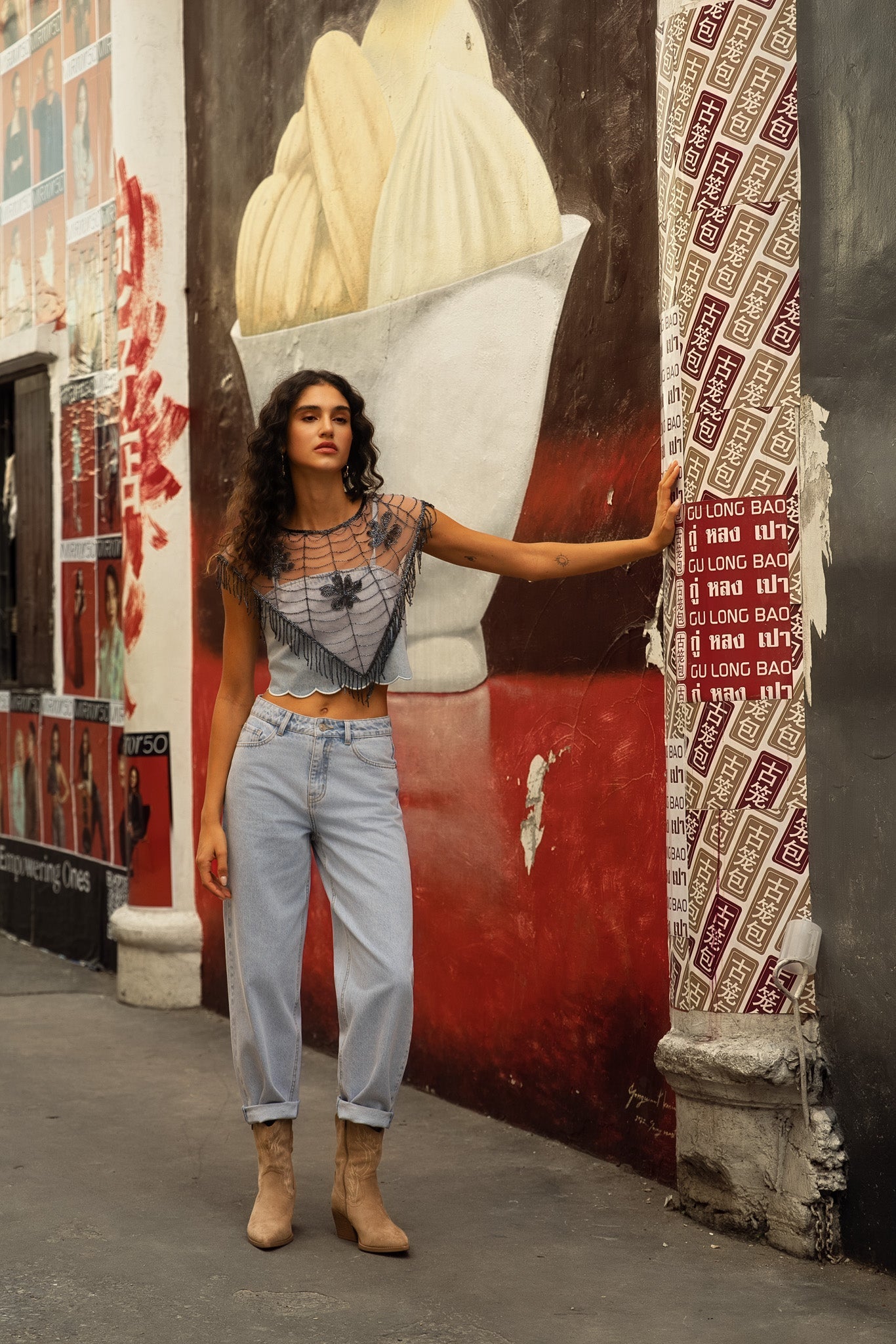 Jean Bony - denim bleu clair