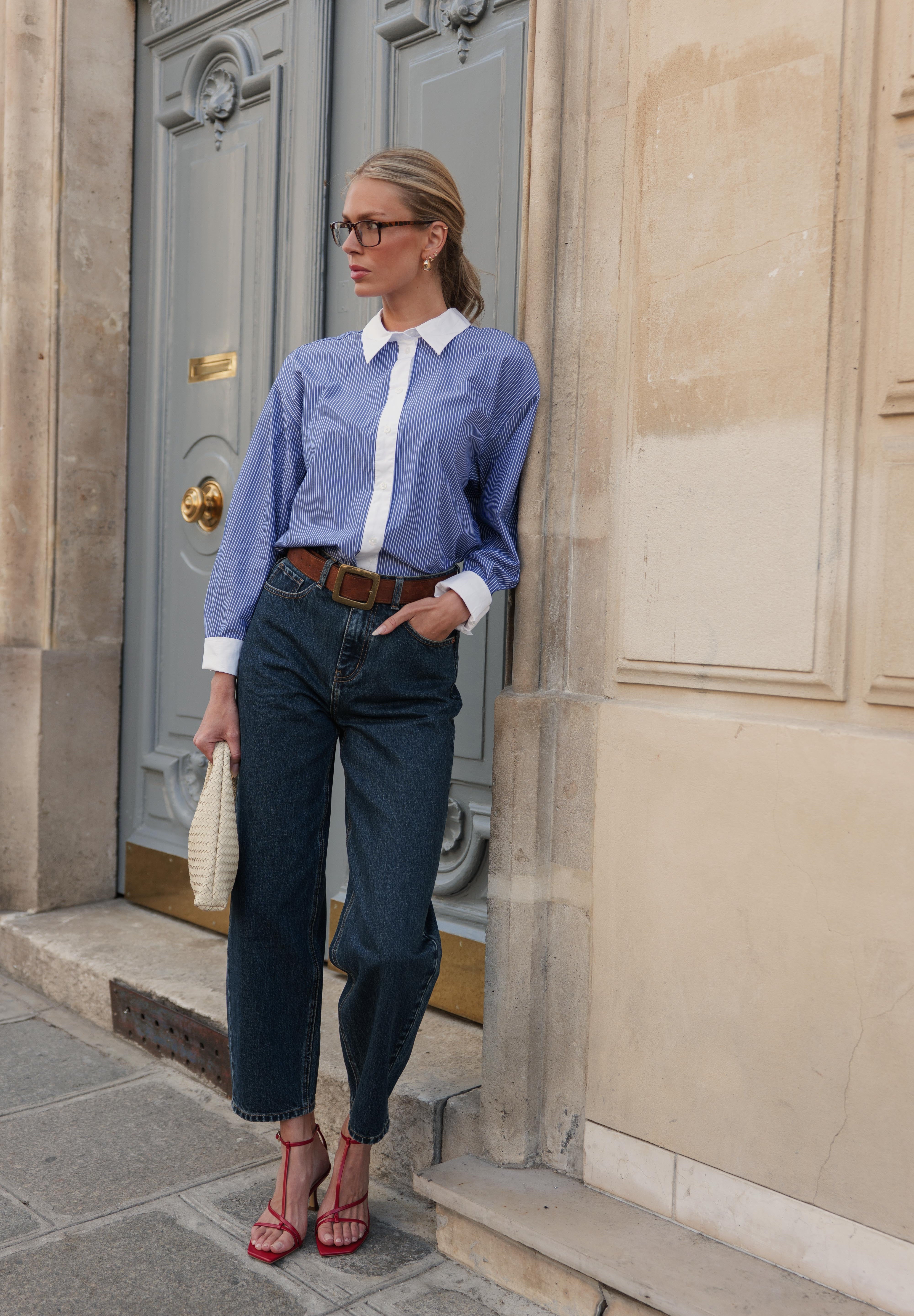 Jean Bony Dark Blue Denim Trendy Balloon Cut Oraije Paris Jean Bony Dark Blue Denim Trendy Balloon Cut Oraije Paris
