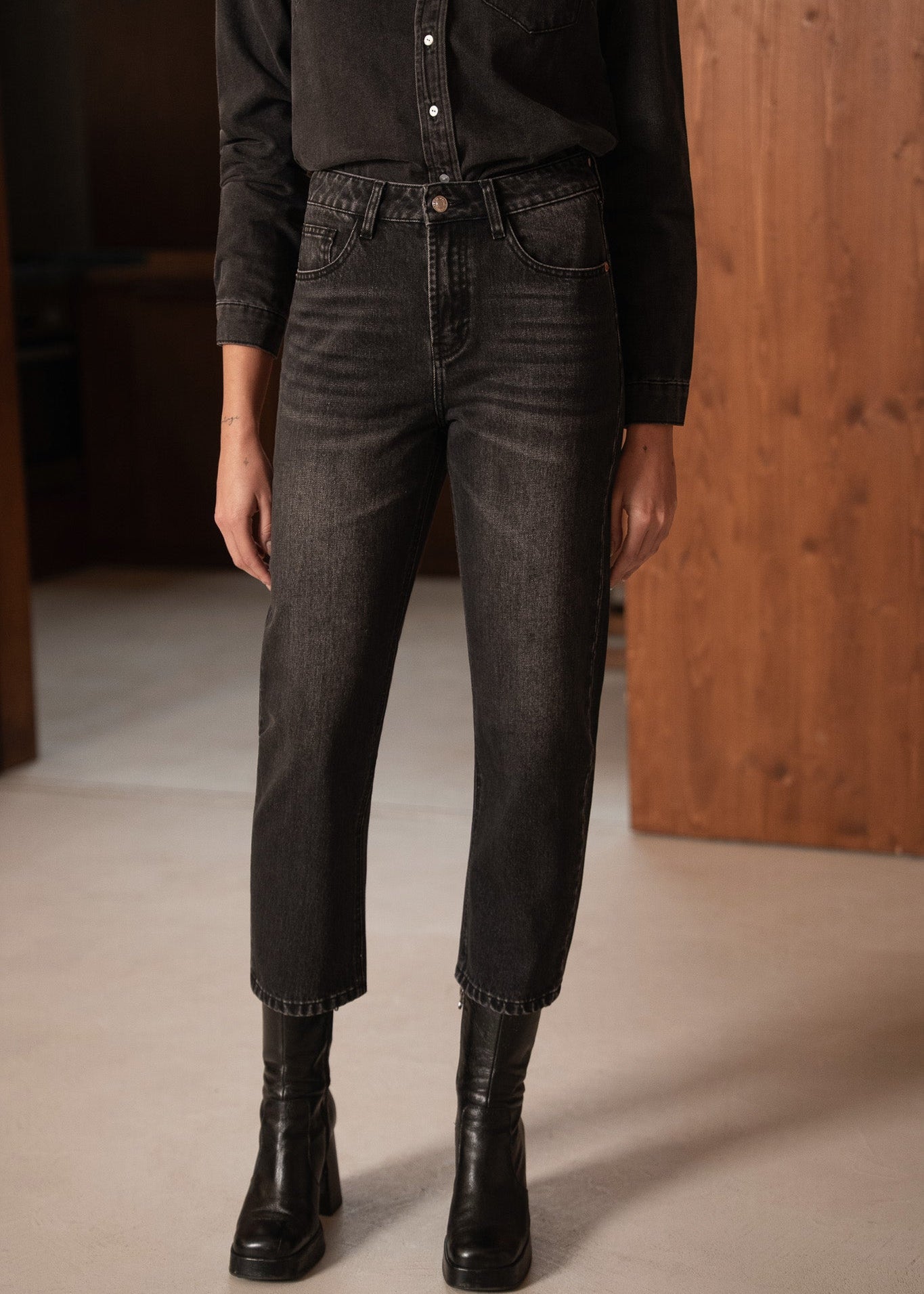 Jean Boy - denim gris - Oraije Paris